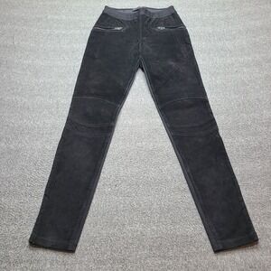 BlankNYC Moto Leggings Womens 26 Black Excellent Suede Leather Front Pull On